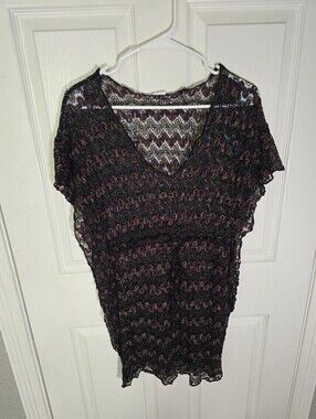 Time and Tru Womens Crochet Swim Cover-up Medium